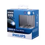 飞利浦(PHILIPS) HID氙气灯灯头 疝气灯灯泡 汽车大灯远光近光灯泡 D3S 6000K 35W 两只