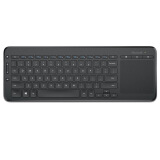 微软 (Microsoft) 无线多媒体键盘 黑色 | AES加密 多点触控板 自定义热键 办公键盘