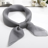 默熙100%桑蚕丝纯色小方巾女春秋百搭真丝丝巾韩国装饰文艺纱巾薄款夏季防风防晒桑蚕丝围巾 深灰 65X65cm