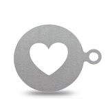 Mongdio 花式拉花咖啡模具 不锈钢图案印花模板 心形图案 1片