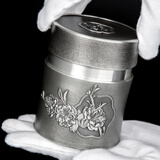 DCH.PT 茶叶罐锡罐纯锡密封储茶醒茶罐白茶茶叶盒100g带内盖手工锡器教师节礼物