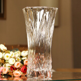 BingYi大号富贵竹大方口花器透明水晶品质玻璃花瓶 30城堡款