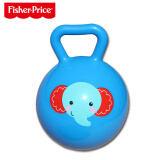 费雪（Fisher-Price）皮球儿童婴儿手抓球拍拍球幼儿园1-3岁小皮球宝宝充气球 4寸手柄铃铛球蓝色大象F0517