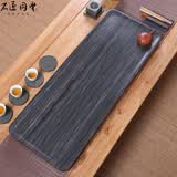石匠同丰 天然绿玉石茶盘手工功夫茶台茶具托盘家用办公室排水套装 泛舟60*30*3cm