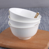 錦鳯 纯白骨瓷碗米饭碗汤碗景德镇餐具家用陶瓷大面碗汤锅高脚碗1个装 小碗4.5英寸金钟碗
