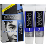 温雅 植物焗油一梳黑染黑膏 天然无刺激不伤头发不黏头皮自然黑染发膏 自然黑100ml×2