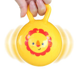 费雪（Fisher-Price）婴儿手抓摇铃球拍拍球小球宝宝充气橡胶皮球 4寸手柄铃铛F0517 黄色
