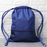 布简单时尚简约束口袋抽绳双肩包男女通用户外旅行背包折叠运动健身包 宝蓝色（大号）