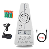 CHERUB 小天使节拍器wmt220人声数拍电子节拍器钢琴吉他架子鼓节拍器 白色+电池+usb数据线