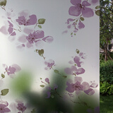 豫之韵 磨砂玻璃贴膜防晒玻璃贴纸自粘窗贴浴室卫生间窗花纸透光不透明 水墨梅花-pvc 45厘米宽2米长