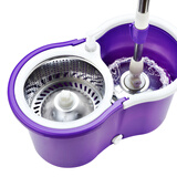 加厚旋转拖把双驱动快速旋转免手洗家用不锈钢甩干拖地布墩布干湿两用懒人好神拖地拖头拖把墩布桶拖把桶 YH金属篮+紫桶 加强防爆杆+塑料盘+2个拖把头