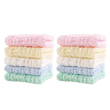 纺涵【6层棉纱】婴儿口水巾宝宝方巾洗脸小毛巾喂奶巾新生儿手绢手帕 纯色10条装-30*30cm