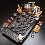 鼎器 带桶 整套紫砂陶瓷功夫茶具套装四合一电磁炉茶盘木竹乌金石茶海茶道茶台 13款：92CM祥云乌金石+浮雕紫砂+送桶