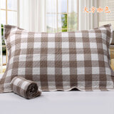 棉沅 纱布枕巾棉加厚加大一对装50*75厘米田园情侣婚庆酒店宾馆 大方咖色两条装 75cm*50cm