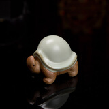汝窑茶宠长寿龟长寿福星功夫茶具配件美到家陶瓷陶艺摆件紫砂茶玩茶道 长寿龟天青色