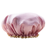 洗澡帽双层浴帽防水成人浴帽厨房防油污帽子防油烟头套洗头洗澡 玫瑰红色