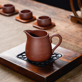 万壶园 紫砂公道杯茶海功夫茶具可搭配过滤茶漏大容量带把手茶道茶具配件宜兴原矿紫砂非陶瓷分茶器公杯 山水公道杯 270毫升