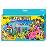 AMOS韩国进口儿童玻璃免烤胶画颜料手工制作DIY窗贴益智玩具绘画工具 12色灰姑娘款(GD10P12R)