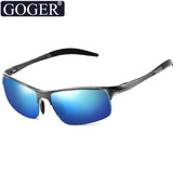 Goger带度数 配近视太阳镜一体式定制偏光驾驶墨镜驾驶司机变色 枪/黑绚蓝 600度以内有散光