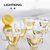 明尊（LIGHTKING）茶杯水杯迷你玻璃杯泡茶杯品茗杯耐热杯子套装CP-01 6只装