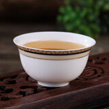 恒古（Heregur）高温陶瓷茶杯品茗杯功夫茶具配件特小号茶钟袖珍型茶杯 潮汕功夫茶小茶杯 特小号金色维也纳黑边8个