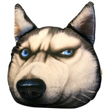 蜗牛卷3D哈士奇狗头抱枕公仔玩偶毛绒玩具创意二哈抱睡搞怪枕送女孩礼物 神烦哈士奇 40厘米