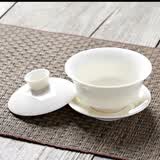 佳铖象牙白大号白瓷盖碗茶杯 德化陶瓷茶碗功夫茶具泡茶三才盖杯家用