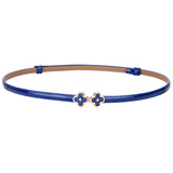 紫心竹真皮细腰带女装饰裙子百搭毛衣免打孔时尚收腰皮带女窄款