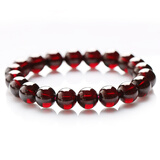 石传百世天然石榴石散珠单珠石榴石手串手链女款水晶散珠珠子diy手串配件 珠径9毫米单圈