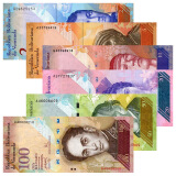 美洲-全新UNC 委内瑞拉纸币 2007-17年 珍稀动物 钱币收藏套装 6枚(2-100玻利瓦尔，100面值为9品) 单套