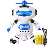 乐州智能科技 炫舞者太空跳舞电动机器人360度智能旋转灯光音乐玩具 【充电套装】乐州-LZ444-2-白色 官方标配+3节5号+螺刀