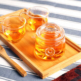 一屋窑玻璃茶壶手抓壶耐高温花茶壶带内胆过滤功夫茶具 手抓壶+托盘+2杯
