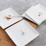 瓷航（CiH） 瓷航小盘子创意日式小吃碟子寿司盘卡通家用小吃正方盘蛋糕盘