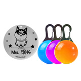 激光定制狗项圈狗牌身份牌定做刻字狗狗饰品宠物名牌猫吊牌DIY 圆形加吊坠 小型犬