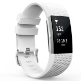 例米 适用Fitbit Charge 2代手环腕带 智能手表表带硅胶运动版 白色