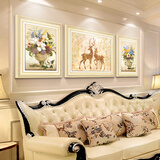 泓砚欧式客厅餐厅装饰画美式简欧油画风格走廊沙发背景墙壁儿童房挂画 福禄富贵-香槟金 中80X60左右40X60cm