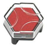 旗牌（Shachihata）Artline 办公文具财务小巧趣味六角多彩手帐印台印泥盒 赤红 NI-RV-R