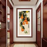 享得 玄关装饰画中式九鱼图葫芦玄关画竖版过道走廊壁画国画实木边框 A款玉堂福禄 田园柚木色边框 90cm*180cm 实木边框+有机玻璃