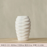 凉笙简约现代花瓶摆件陶瓷花瓶客厅餐桌茶几装饰品工艺品客厅花器摆件 小号水纹花瓶(白色)