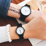 【免费刻字】情侣手表一对学生韩版简约潮流个性初中生ulzzang学院风手表女士森系小清新原宿风小表盘 一对 1158B 白底黑