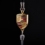 纳洪汽车香水挂件 车载摆件饰品 镶钻带钻车标吊坠 车内后视镜装饰品 保时捷卡宴911918帕纳梅拉Macan