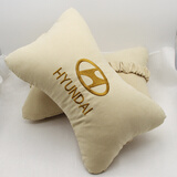 汽车颈枕汽车用品头枕抱枕四件套汽车用品内饰 现代 米色 头枕一对【2个】