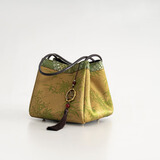 良锦记非遗香云纱女包新中式国风小方包妈妈生日送礼晚宴配旗袍手提包女 知婳-金竹 漆珠挂饰