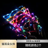 蓒鹬发光头饰夜市摆摊创意闪光成人舞会节庆头箍演唱会晚会酒吧年会 十灯猫耳朵混搭（2个价格）