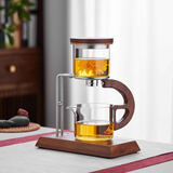 清韵逸品透明玻璃功夫茶具套装自动磁吸泡茶器懒人耐热茶杯茶壶办公室会客 新月磁吸泡茶壶 (透明)