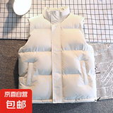 羽绒服马甲女秋冬新款休闲百搭简约外穿保暖背心马甲 W03-象牙白 M