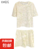 睡衣女夏季短袖短裤可爱休闲夏天2025年新款女士卡通薄款家居服 A03绿瓜 3XL （建议160-180斤）