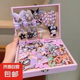 新款卡皮巴拉发夹可爱儿童发卡刘海边夹碎发夹头饰少女心甜妹发饰 黑库洛米儿童礼盒