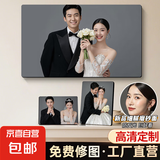 相框摆台照片定制加照片冲印手机相片高清打印婚纱照挂墙结婚照大相框全家福相框 大韩水晶无边框（升级细闪磨砂面） 7寸摆台(13*17cm)加厚