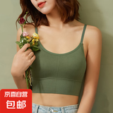 【免穿内衣】背心式文胸可拆卸抹胸女无缝外穿打底文胸内衣可外穿 1件装【随机色】 均码【体重80-130】